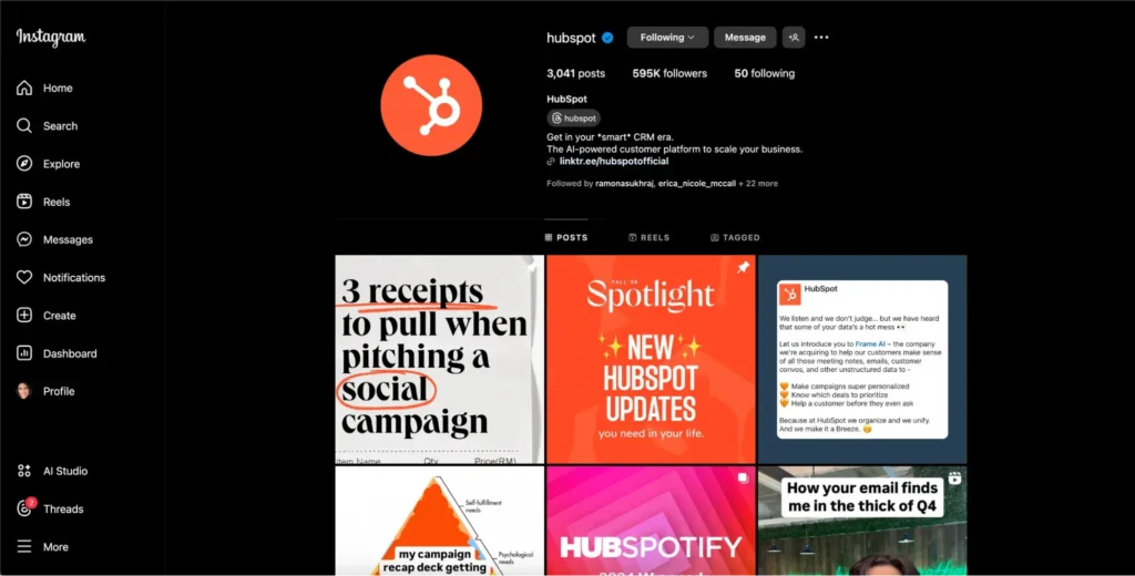 Instagram Marketing Company profile showcasing social media marketing content and audience engagement